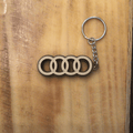 Car logo -Custom wood Keychains - Audi (Rings)
