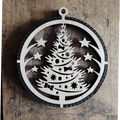 Double Layered Christmas Tree Laser Engraved Wood Ornament