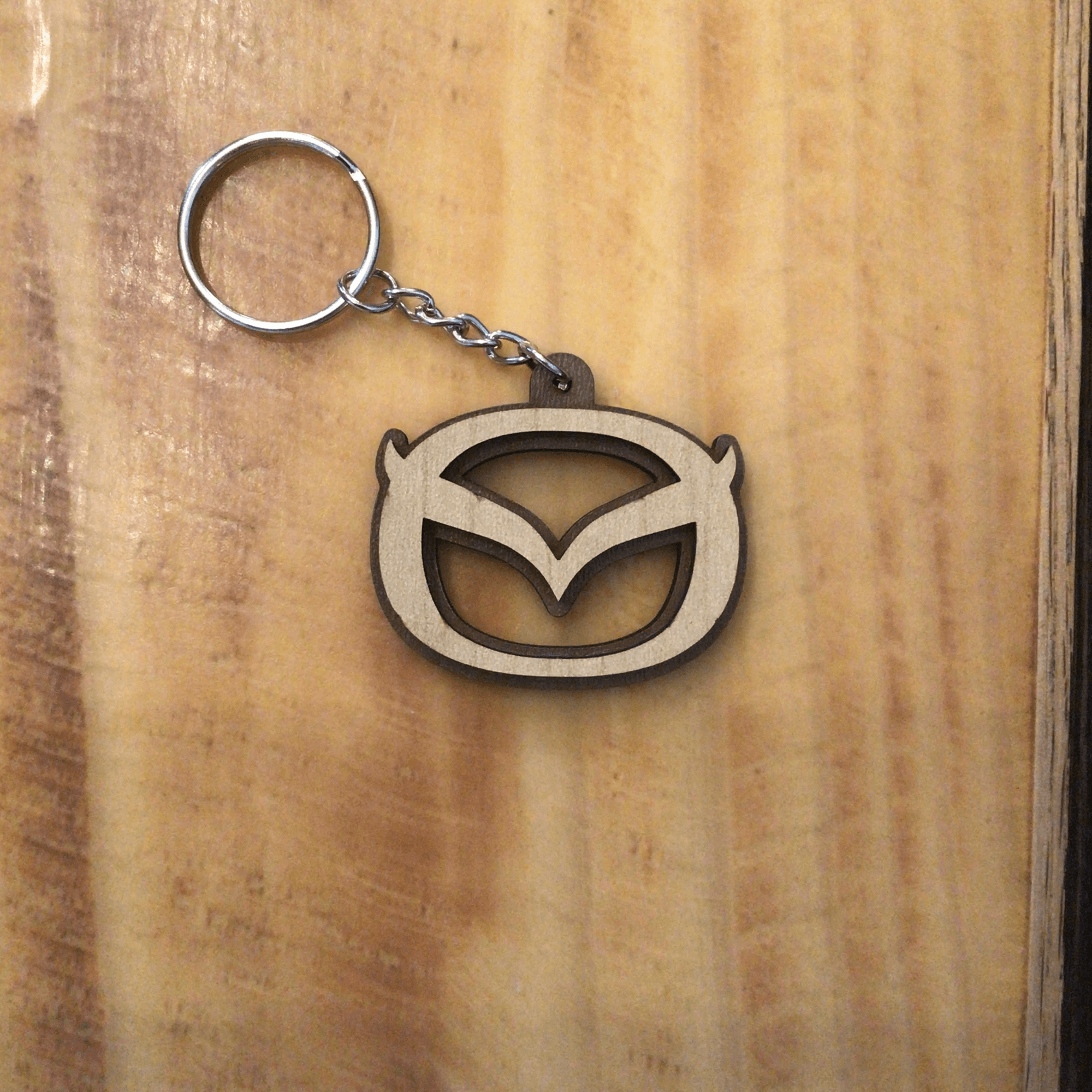 Car logo -Custom wood Keychains - Mazda