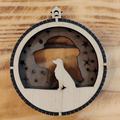 3 Layered Laser Engraved Wood Ornament- Breed -Golden Retriever (150 Breeds to Choose From)
