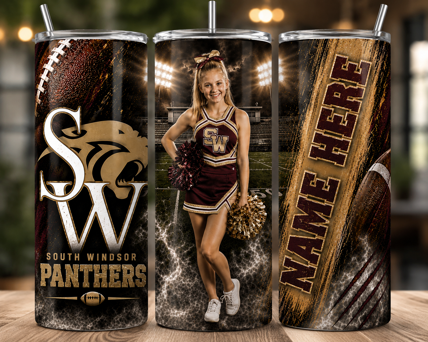 South Windsor Panthers Customized Cheerleader Tumbler