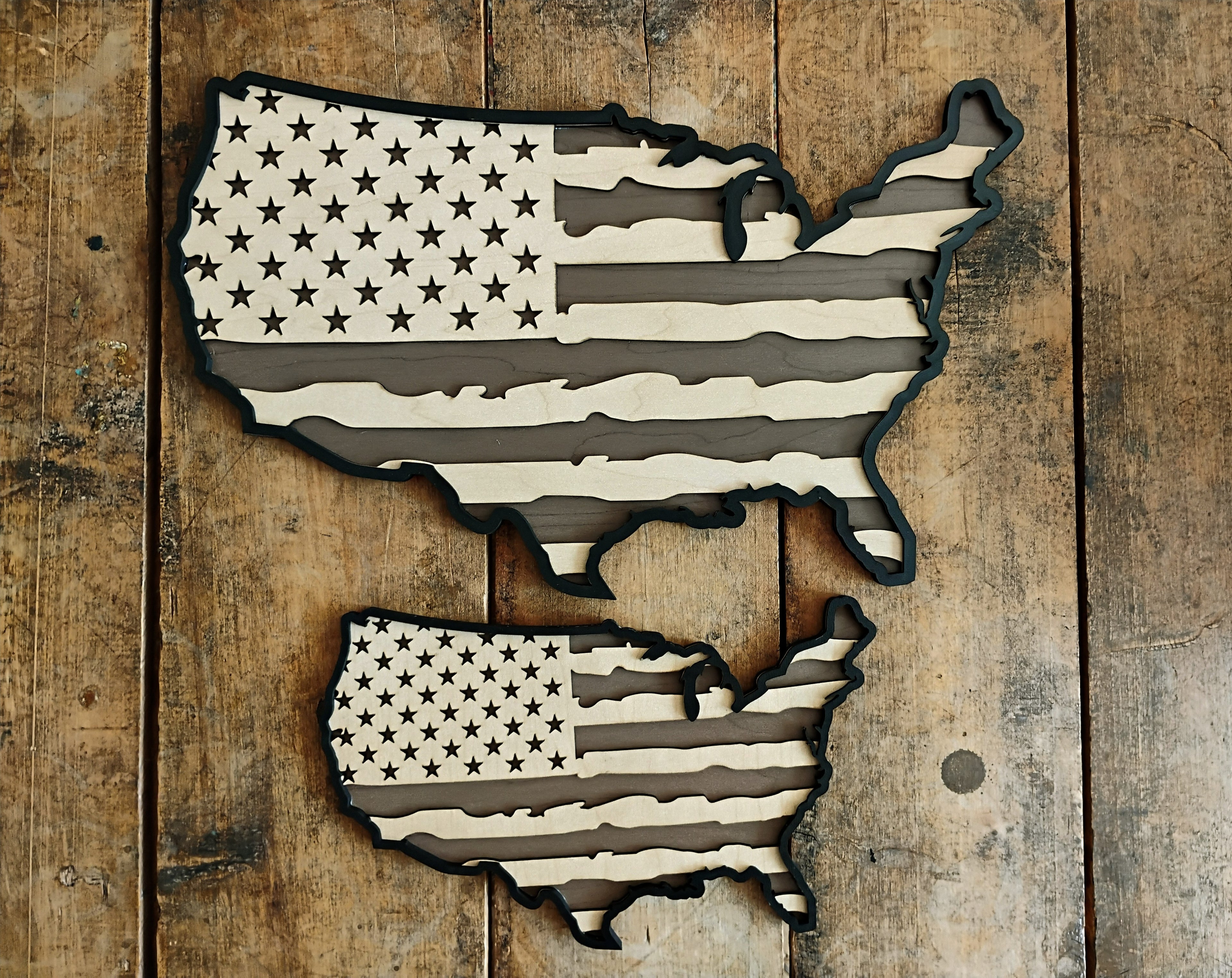 United States Flag Wooden Signs