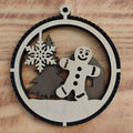2 Layered Gingerbread Laser Engraved Wood Ornament - Customizable
