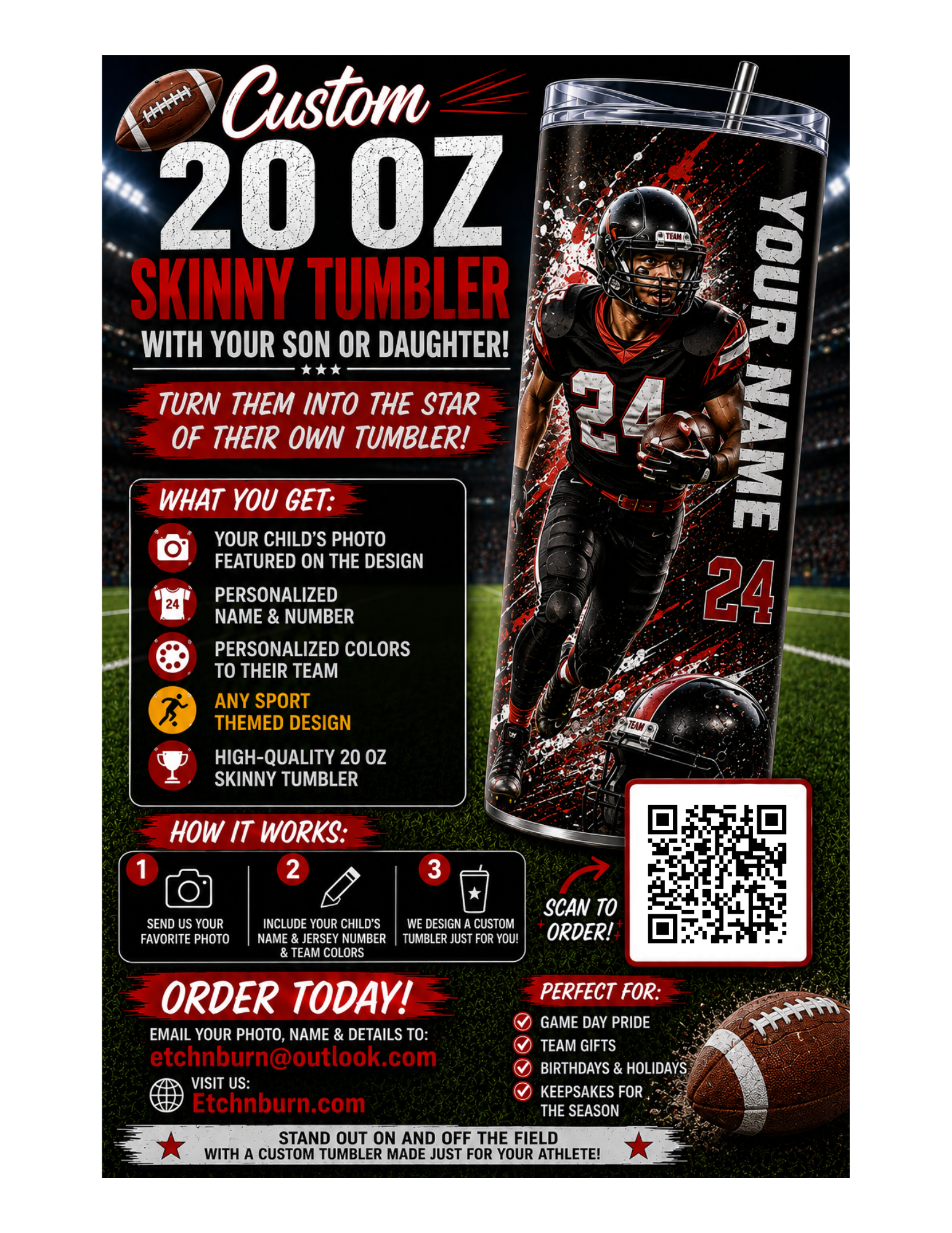 Custom Sports 20oz Sublimation Tumbler